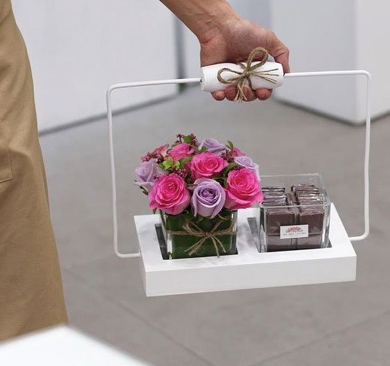 MDF Base With Metal Handle Open Basket